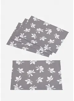 Bordstablett av ekologisk bomull med tryckt blommönster (4-pack), bonprix