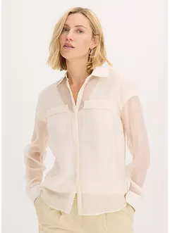 Transparent blus med struktur, bonprix