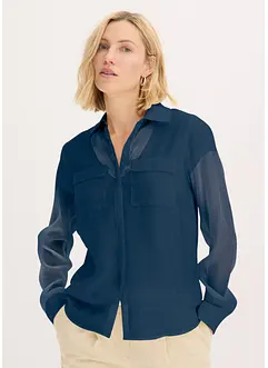 Transparent blus med struktur, bonprix
