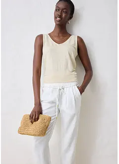 Dra på-byxa i rent linne, bonprix