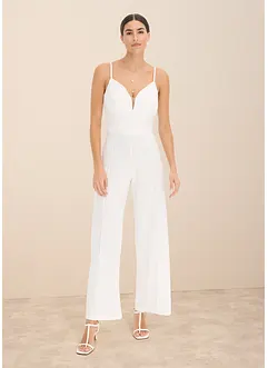 Jumpsuit med spets och smala axelband, bonprix