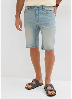 Stretchiga jeansshorts med förstärkt gren, normal passform, bonprix
