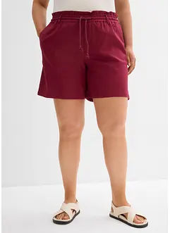 Shorts med paperbagmidja och linne, bonprix