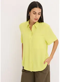 Blus med bröstficka och halvlånga ärmar, bonprix