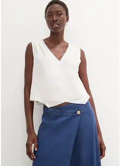 Bluslinne med omlottlook i rent linnematerial, bonprix