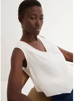 Bluslinne med omlottlook i rent linnematerial, bonprix