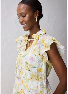 Maxiklänning i rami med skirt blommönster, bonprix