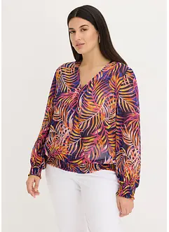 Mönstrad chiffongblus, bonprix