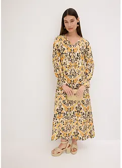 Mönstrad kaftanklänning i följsam viskos, bonprix