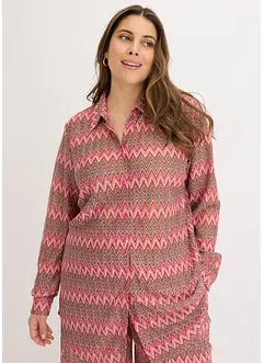 Lång blus med virkad look, bonprix