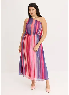 One shoulder-klänning i mjuk mesh, bonprix