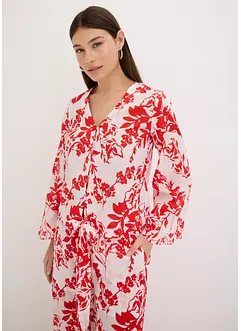 Mönstrad blus i bomull, bonprix