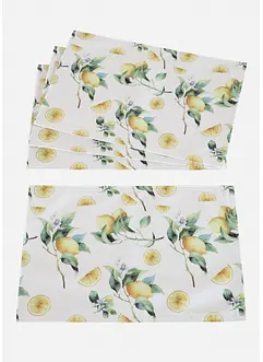 Bordstablett (set med 4) med citronmönster, bonprix