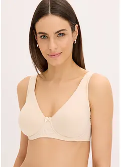 Ovadderad T-shirtbehå med bygel i ekologisk bomull (2-pack), bonprix
