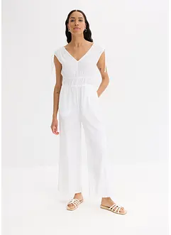 Jumpsuit i kräppat material med struktur, bonprix