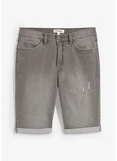 Stretchiga jeansbermudas med uppvikta benslut, Regular Fit, bonprix