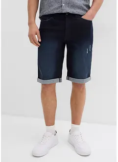 Stretchiga jeansbermudas med uppvikta benslut, Regular Fit, bonprix