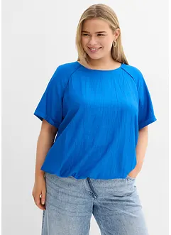 Kortärmad blus av mjuk viskosmix, bonprix