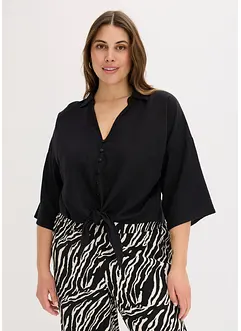Blus i linneblandning, bonprix