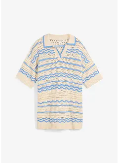 Stickad jumper i luftig mix av bomull och lin, bonprix