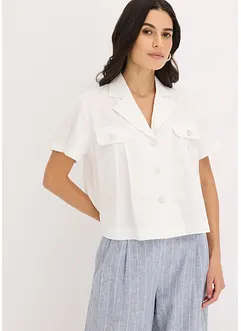 Kort blus i bomullspoplin, bonprix
