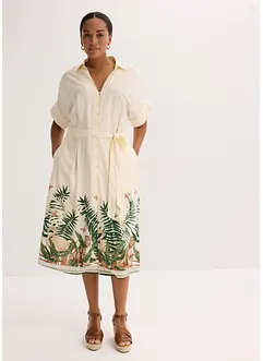 Skjortklänning med bårdmönster, bonprix