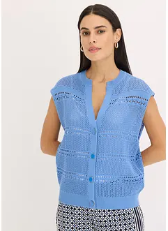 Hålmönstrad cardigan med kort ärm, bonprix