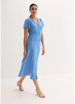 Trikåklänning med slits, bonprix