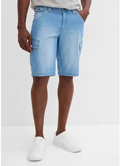 Tunna jeansshorts med cargoficka, av ren bomull, Relaxed Fit (2-pack), bonprix