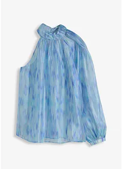 One shoulder-blus i chiffong, bonprix