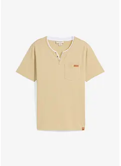 T-shirt med kort knappslå, bonprix