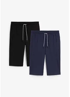 Jerseyshorts i lång modell av ekologisk bomull (2-pack), bonprix