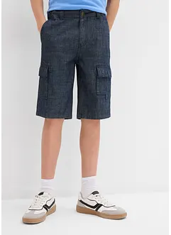 Cargoshorts i chambray för barn, normal passform, bonprix