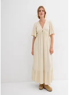 Maxiklänning med våder i följsam viskos, bonprix