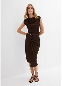 Draperad midiklänning i omlottstil, bonprix