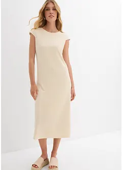 Mellanlång klänning med stickad look, bonprix