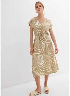 Jerseyklänning i böljande materialmix, bonprix