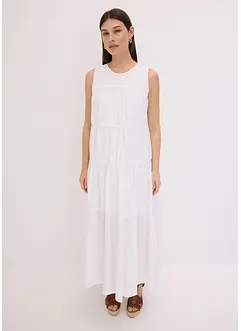 Maxiklänning i bomull med rynk, bonprix