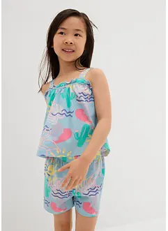 Linne och shorts (2 delar) i ren ekologisk bomull, bonprix