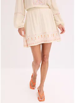 Minikjol med broderi, bonprix