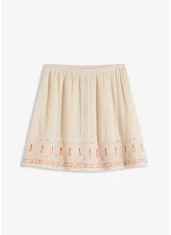 Minikjol med broderi, bonprix