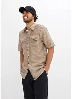 Kortärmad skjorta med tvättad look, bonprix