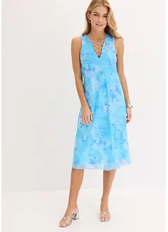 Mellanlång klänning med mesh, bonprix