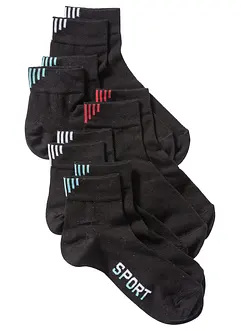 Sportsockor med texttryck (5-pack), ekologisk bomull, bonprix