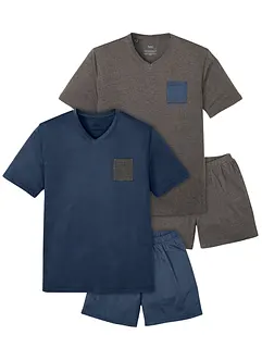 Pyjamas med shorts och bomull (4 delar), bonprix