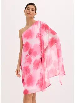 One shoulder-klänning i fintrådig chiffong, bonprix