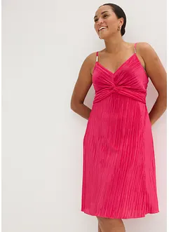 Miniklänning i glänsande material med plissering, bonprix