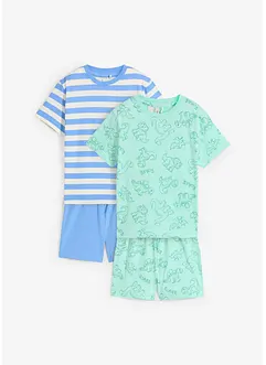 Kort pyjamas av ekologisk bomull (set i 4 delar), bonprix