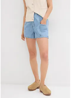 Jeansshorts med resårlinning och High Waist, bonprix