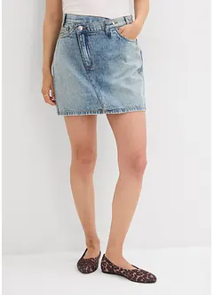 Jeanskjol med asymmetrisk midja, bonprix